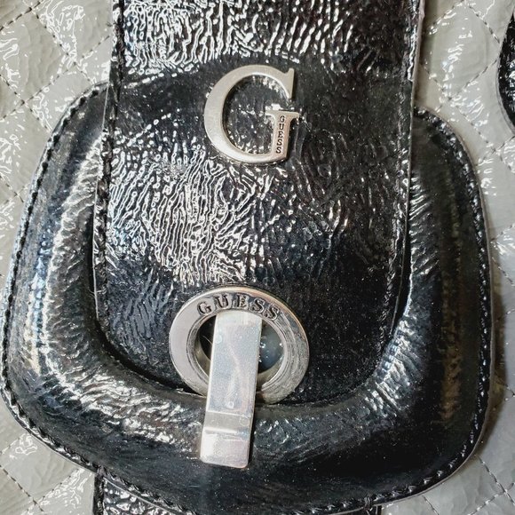 GUESS Grey Patent Wall Street Tote Bag - Picture 6 of 16